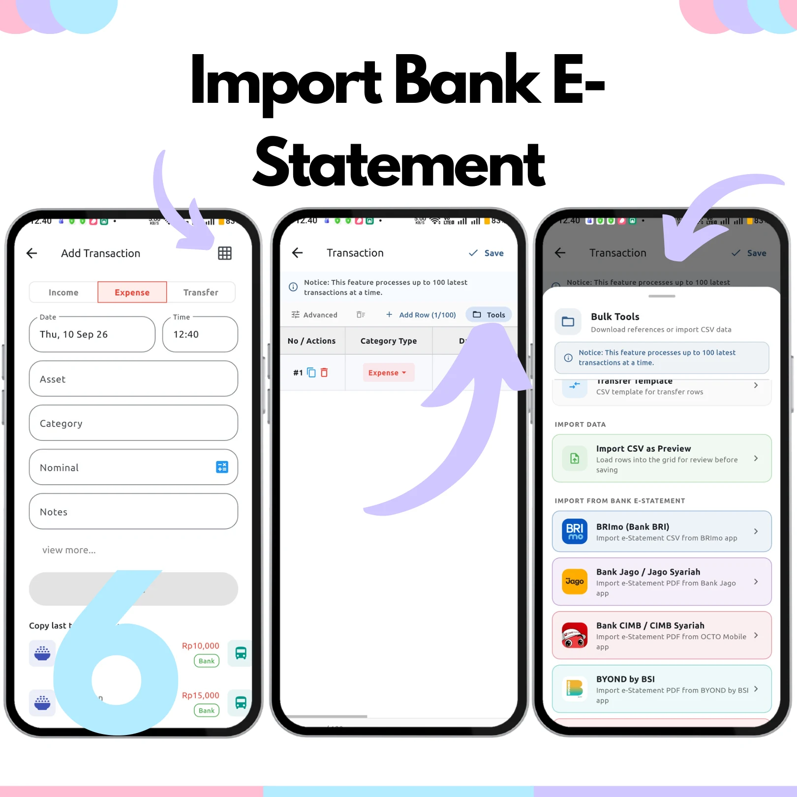 Bank E-Statement Import